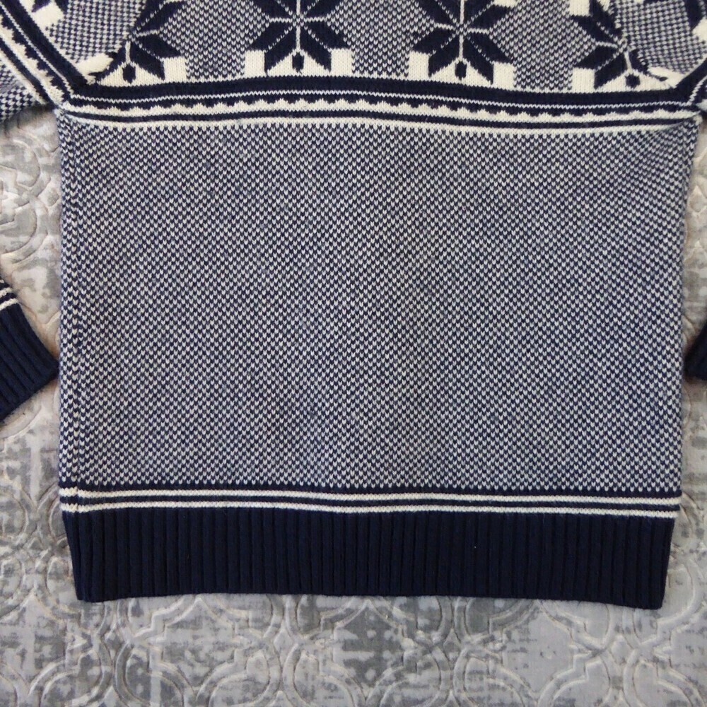 i Jeans by Buffalo Sweater Mens Large Blue Shawl Cardigan Fair Isle Nordic Wool - Picture 12 of 14